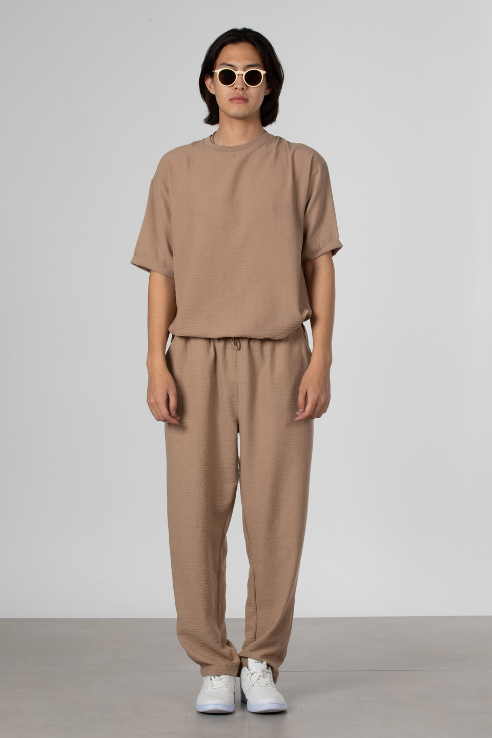 Keten diva pantolon-61-6774 Vizon