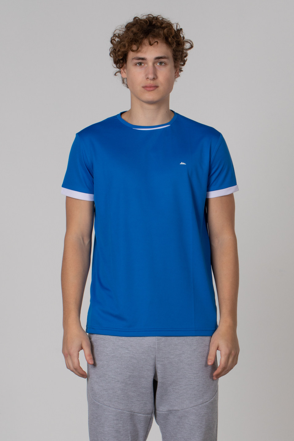 Kısa kollu sporcu t-shirt-RUUT Saks/Beyaz