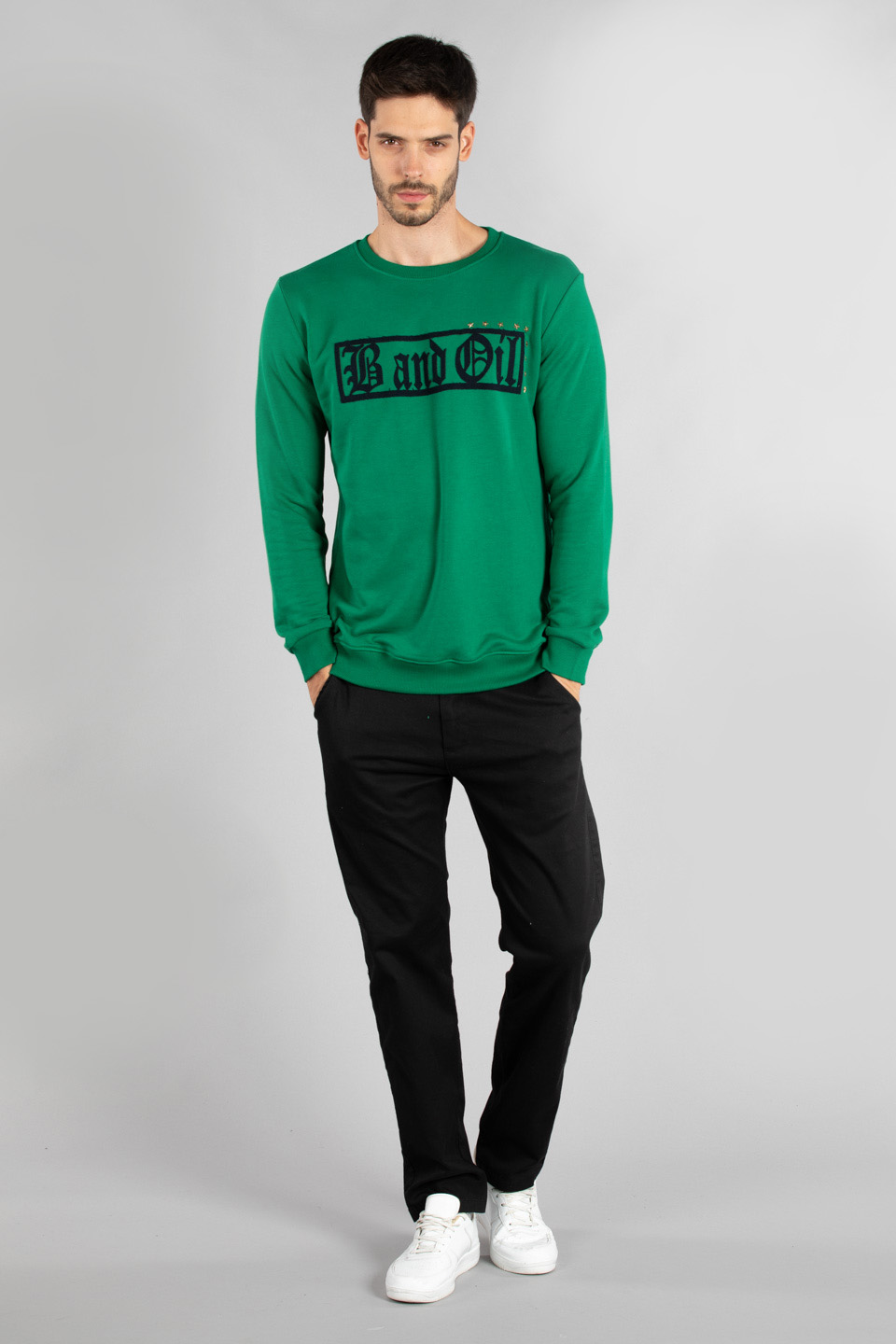 Likralı regular fit chino pantolon-004 Siyah