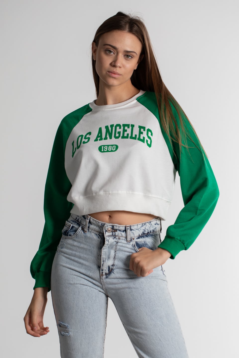 Los Angeles Baskılı T-Shirt - Yeşil