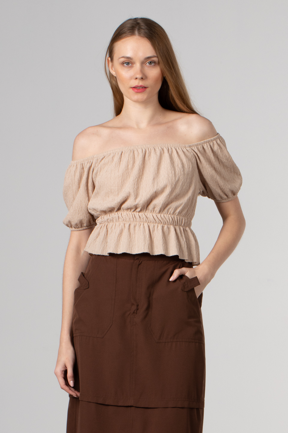 Madonna yaka bluz-1655 Taş