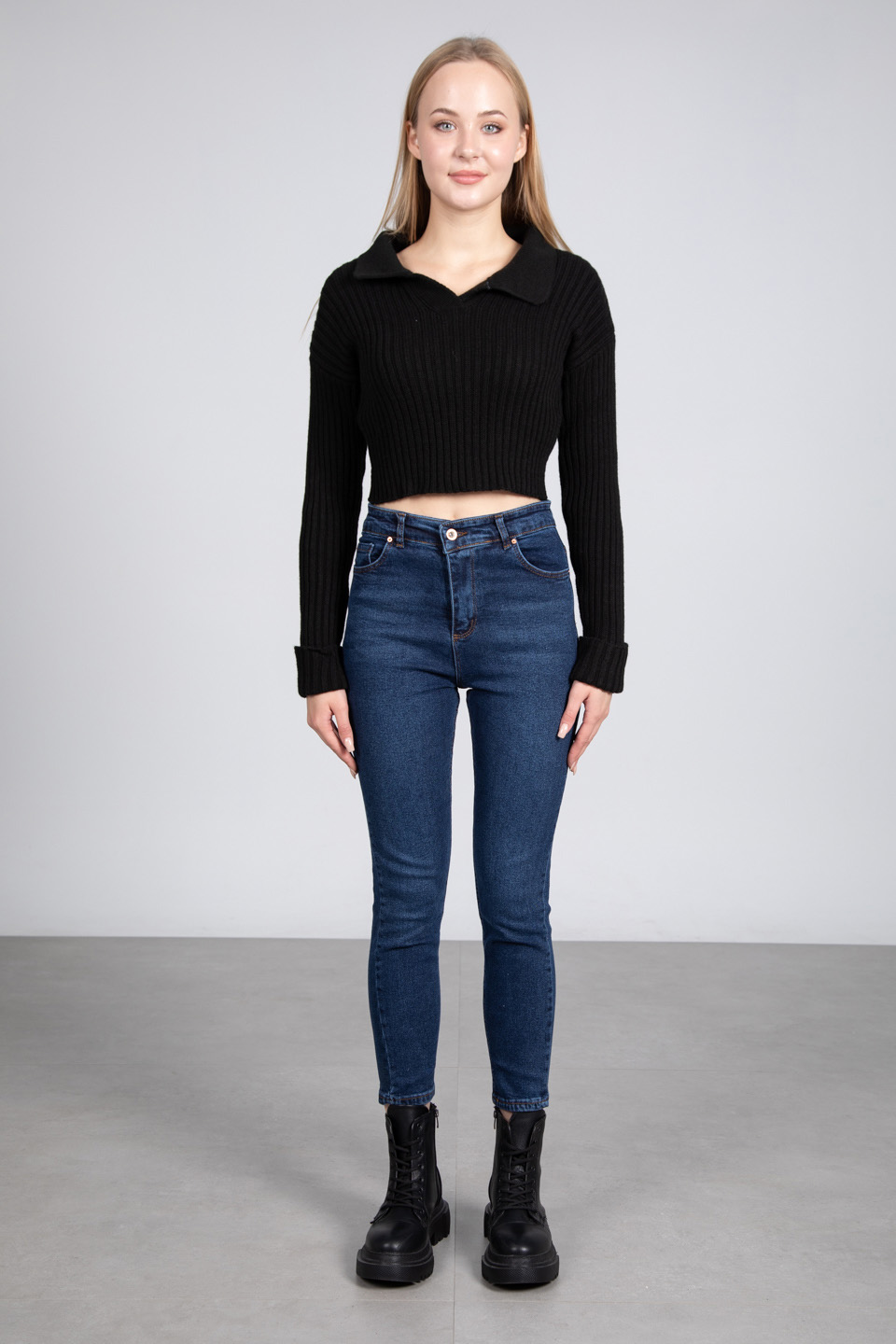 Mom jean likralı pantolon-2055 Lacivert T.