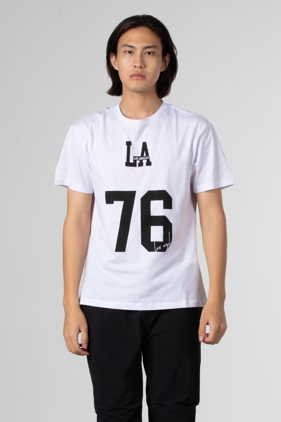 Ön 76 baskılı t-shirt-1005 Beyaz