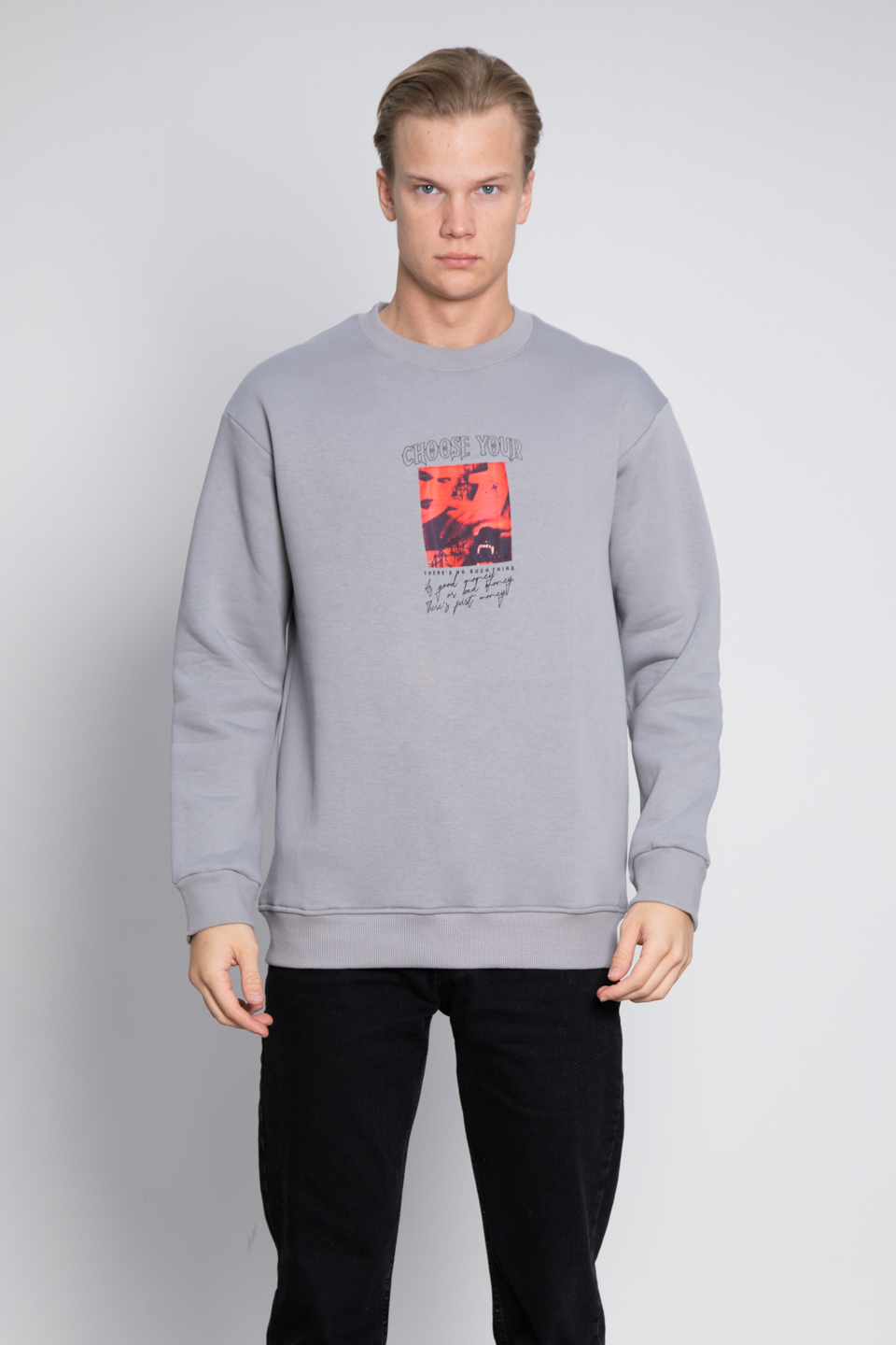 Ön arka peçli sweat-2006 Gri