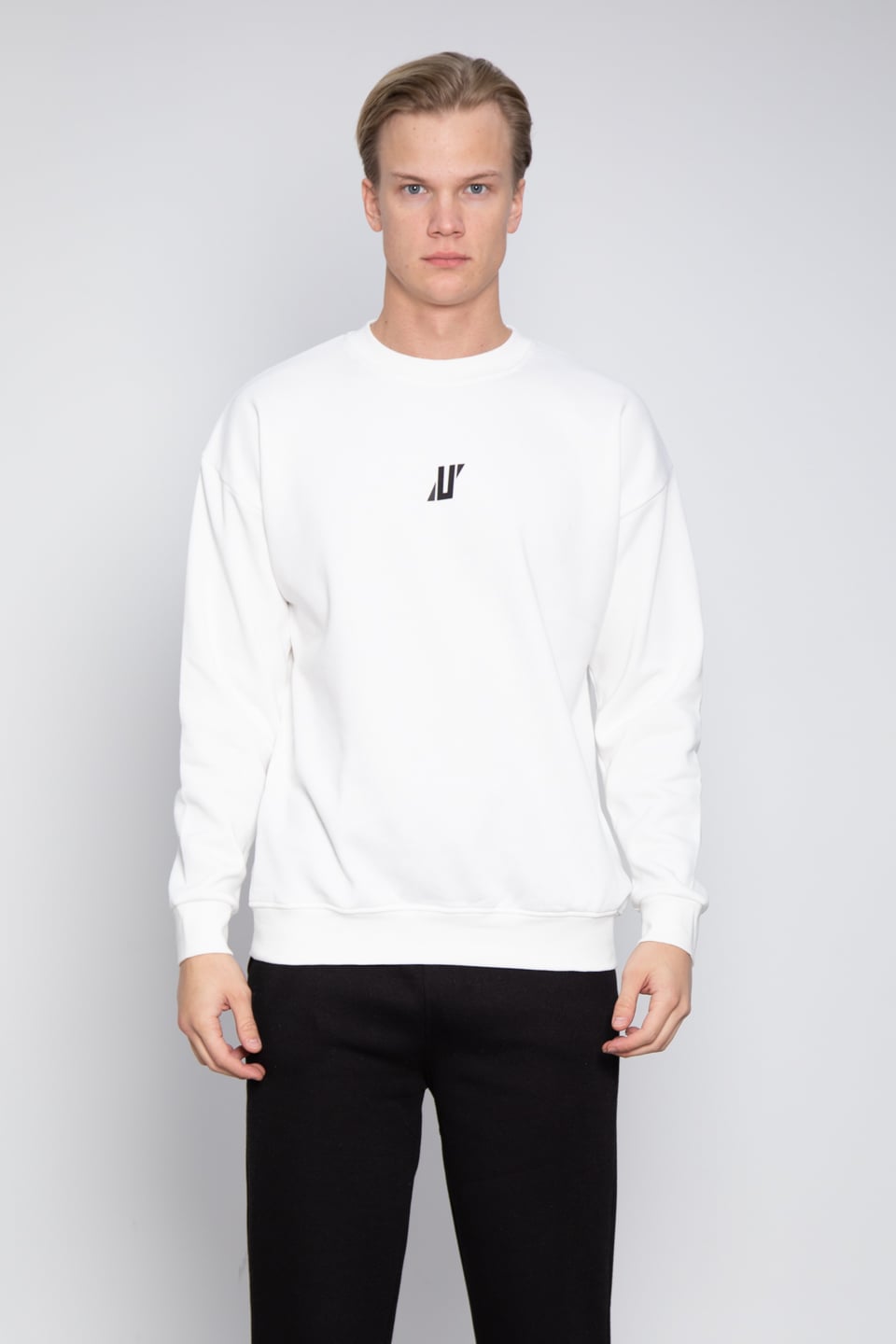 Ön Baskılı Sweatshirt - Ekru