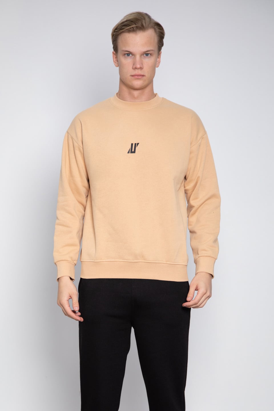 Ön Baskılı Sweatshirt - Kum