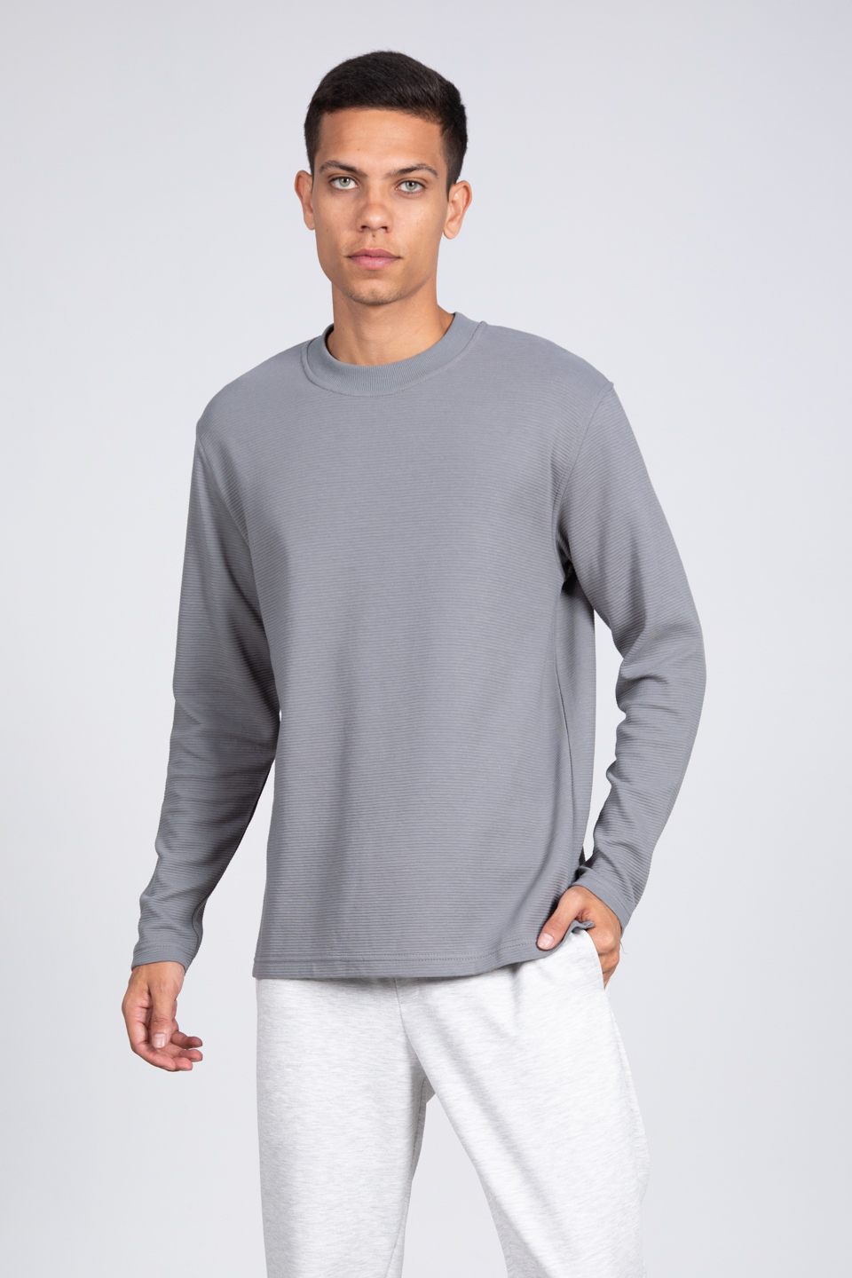 Ottoman bisiklet yaka sweatshirt-5406 A.Haki