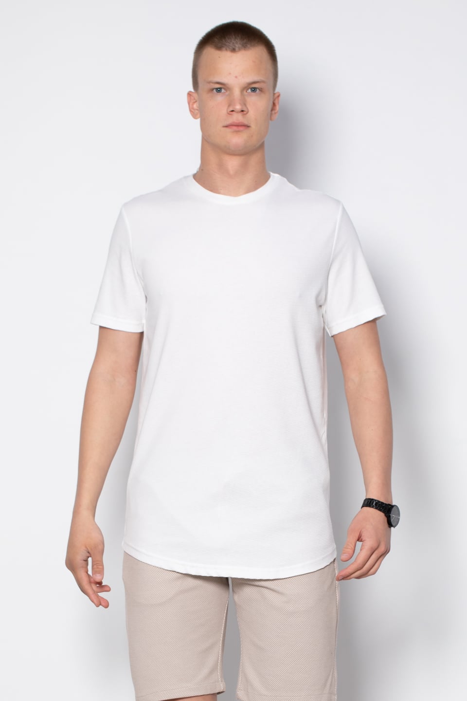 Ottoman oval etek t-shirt-2743 Beyaz