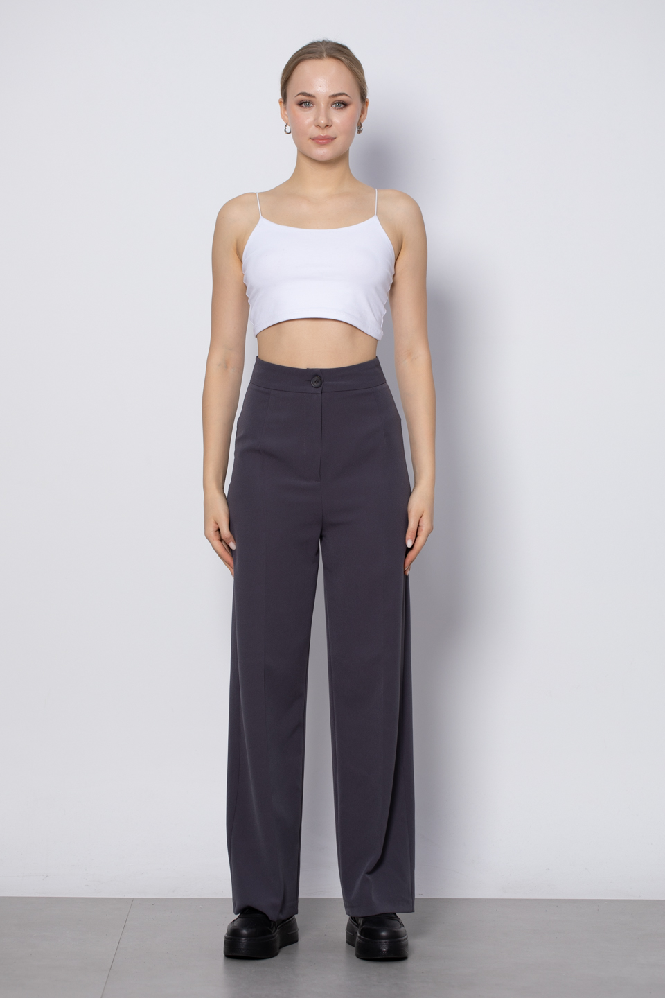 Oversize palazzo pantolon-3247 Antrasit