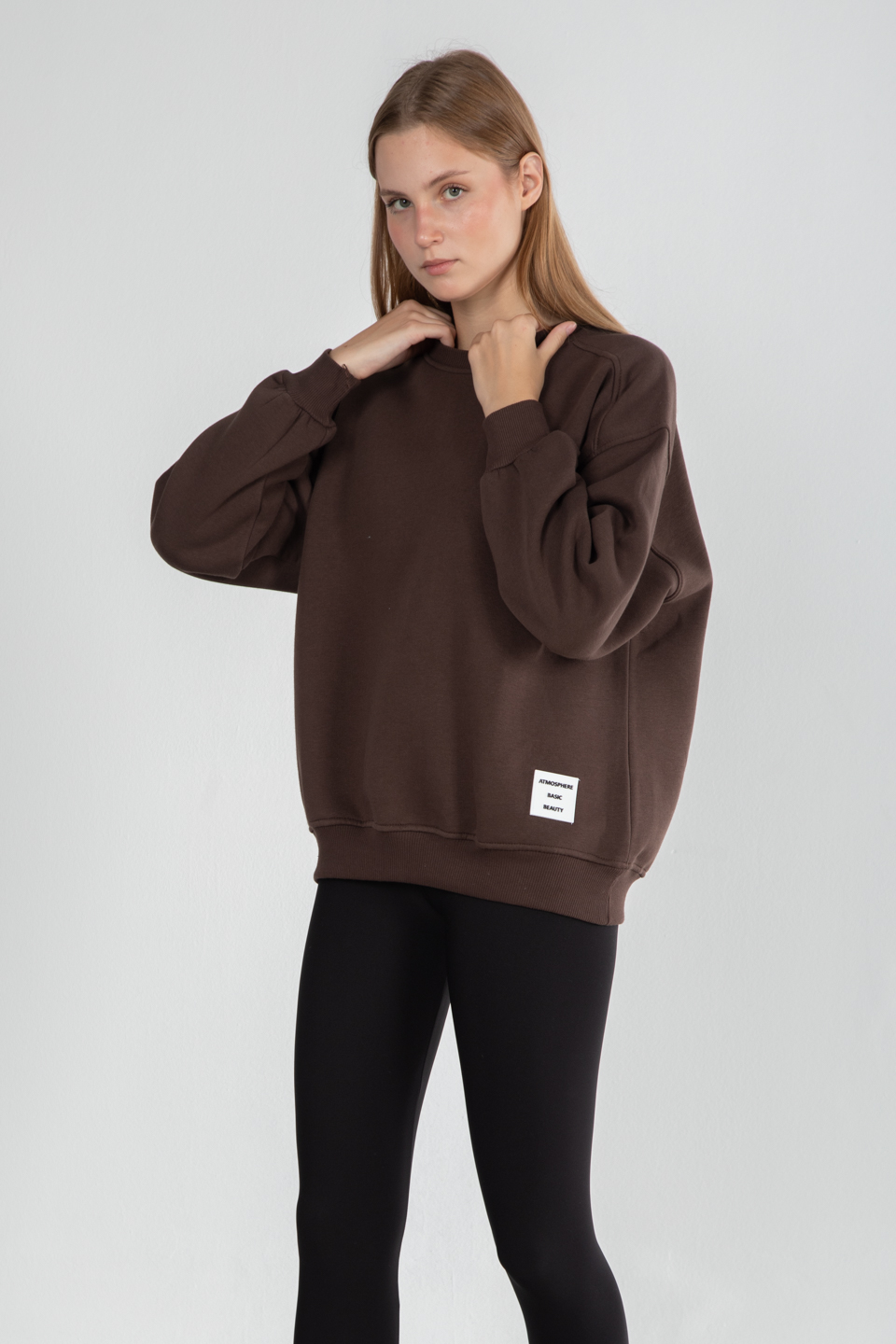Oversize sweat-2958 Kahve