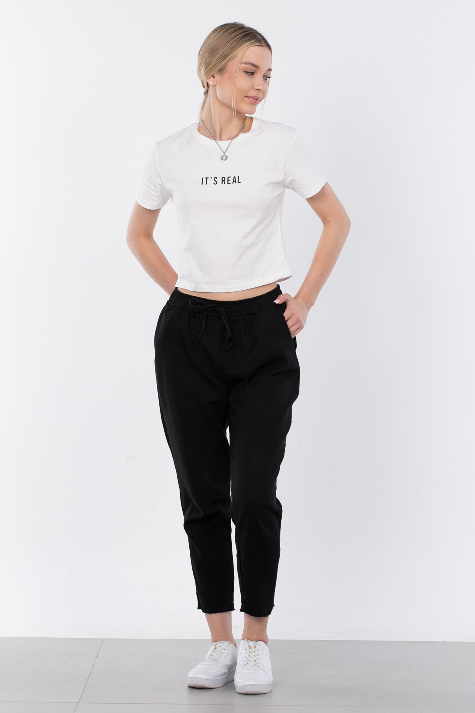 Paça Püsküllü Pantolon - Siyah