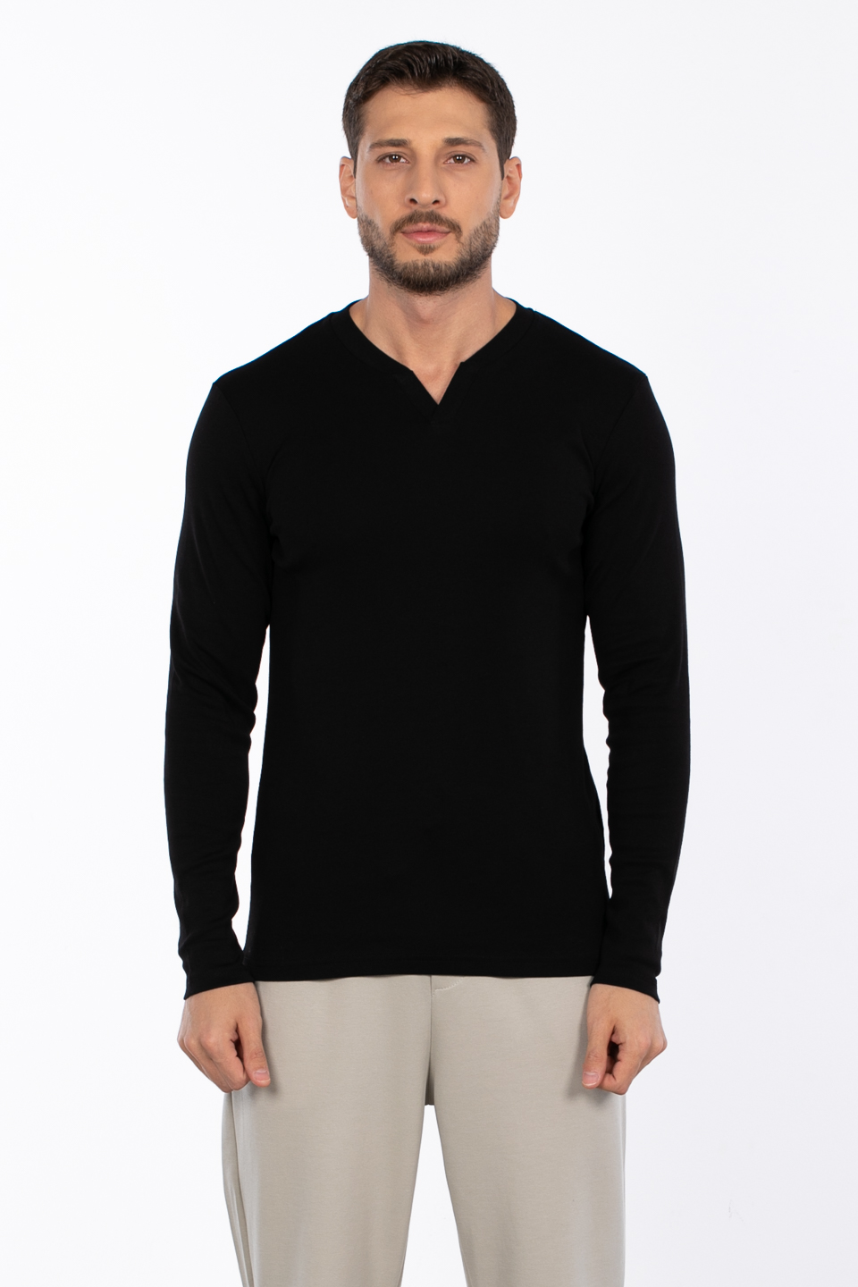 Patlı düğme detay sweat-5066 Siyah