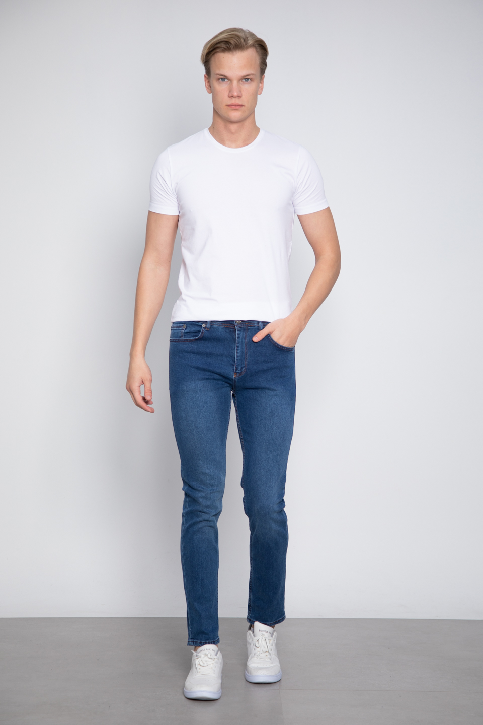 Paul-Slim fit jean pantolon-5220 Orta Mavi