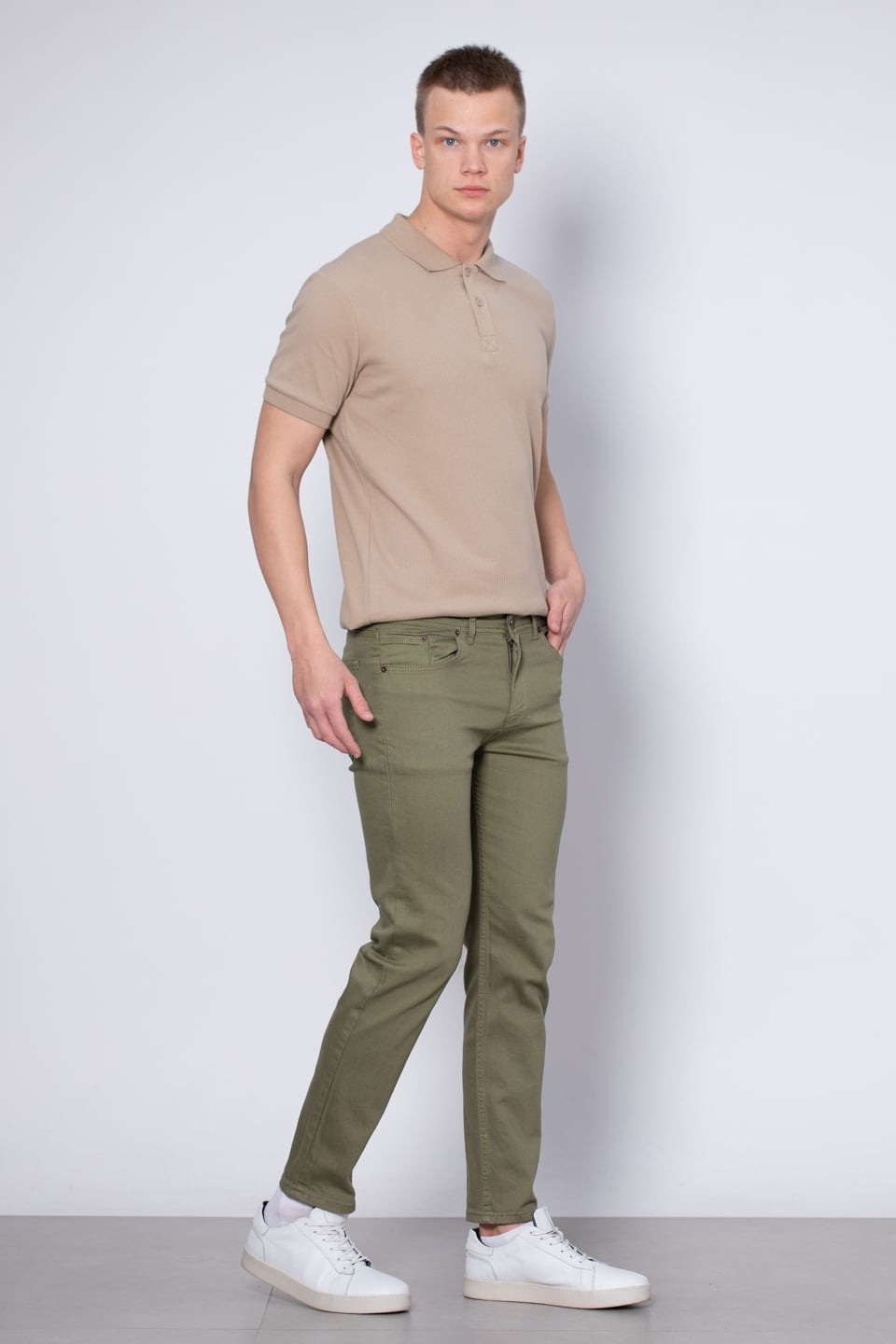 PAUL Slim fit pantolon-5116 Haki