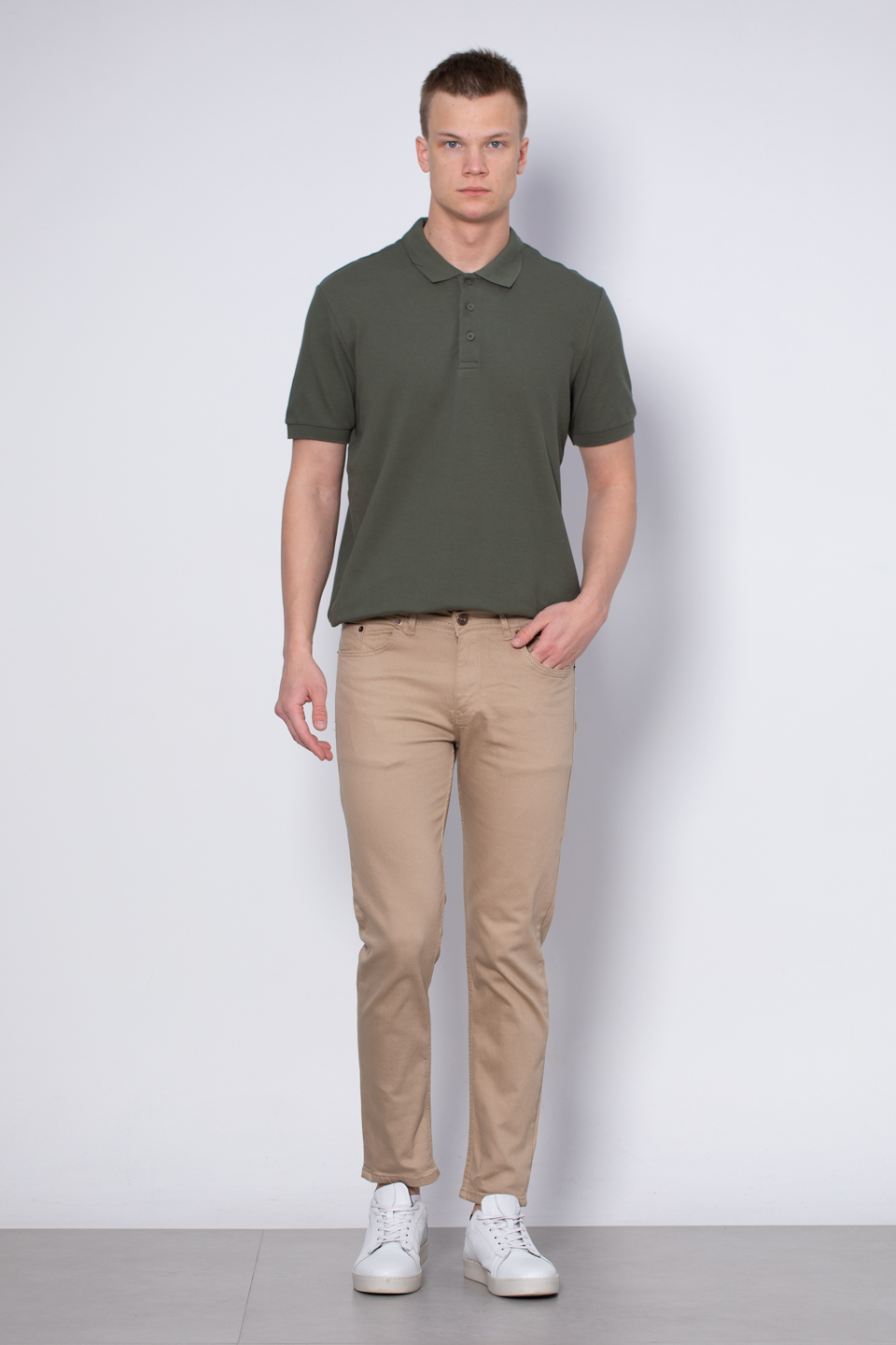 PAUL Slim fit pantolon-5116 Vizon