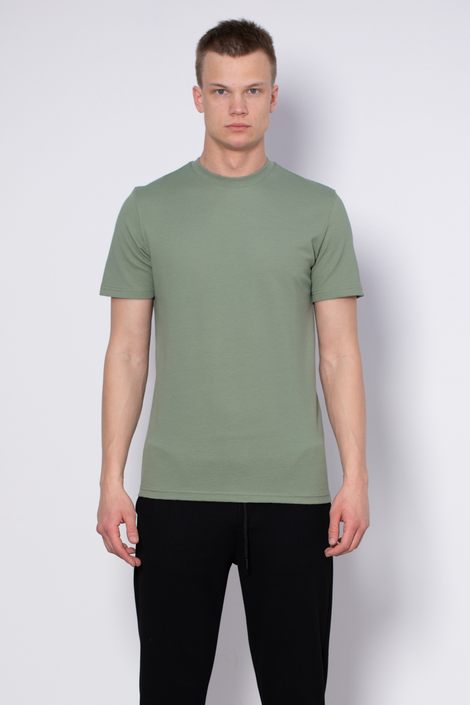Petek desen regular fit t-shirt-2639 Elma