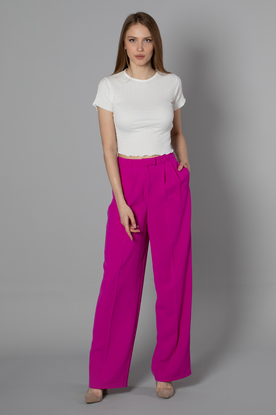 Plazzo pantolon-3715 Fuşya