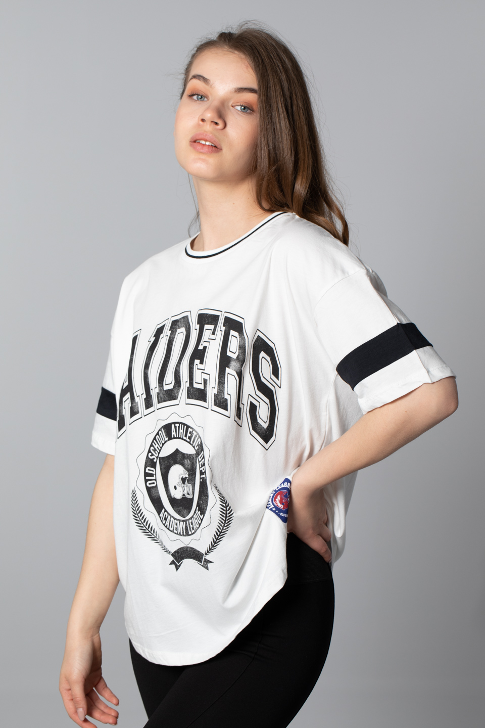 Raıders baskılı t-shirt-9868 Ekru