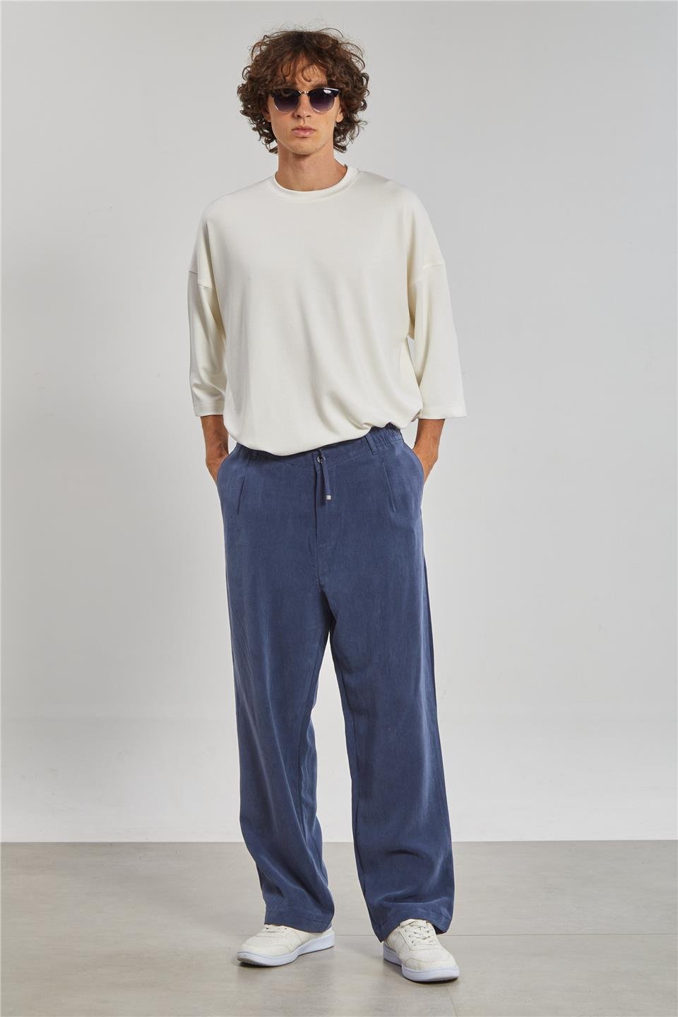 Regular Fit Tensel Erkek Pantolon - Lacivert