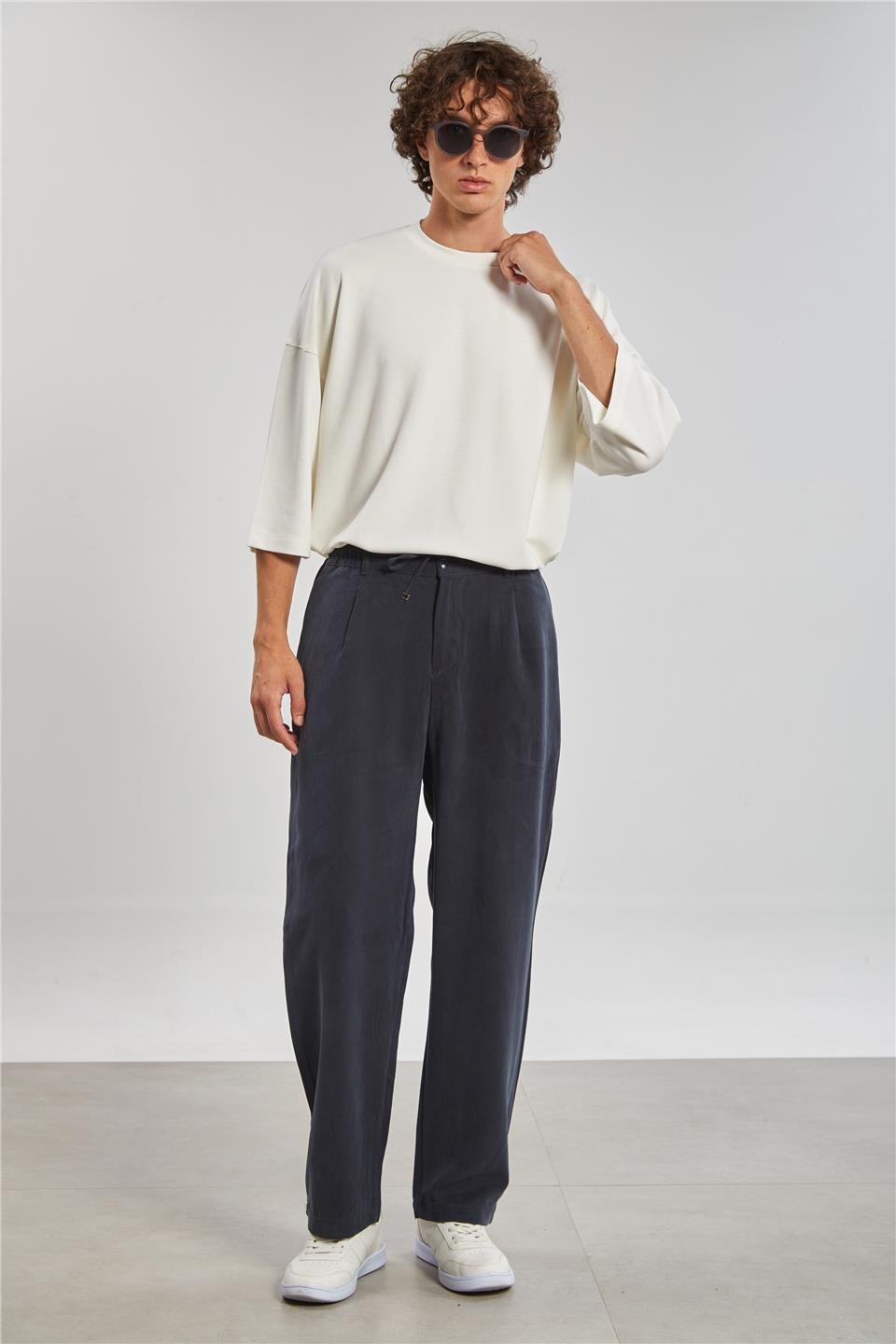 Regular Fit Tensel Erkek Pantolon - Siyah