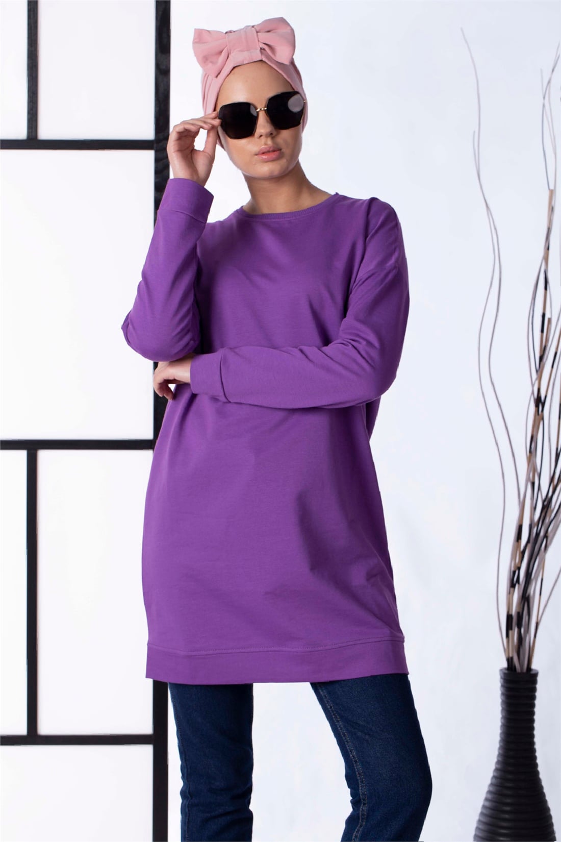 Salaş Basic Sweatshirt-Mor