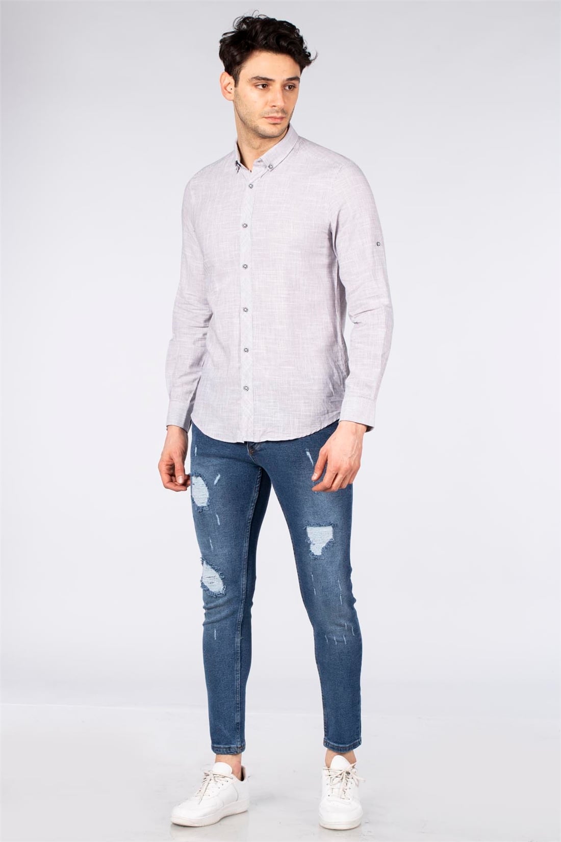 Skinny Fit Jean Pantolon-Orta Mavi