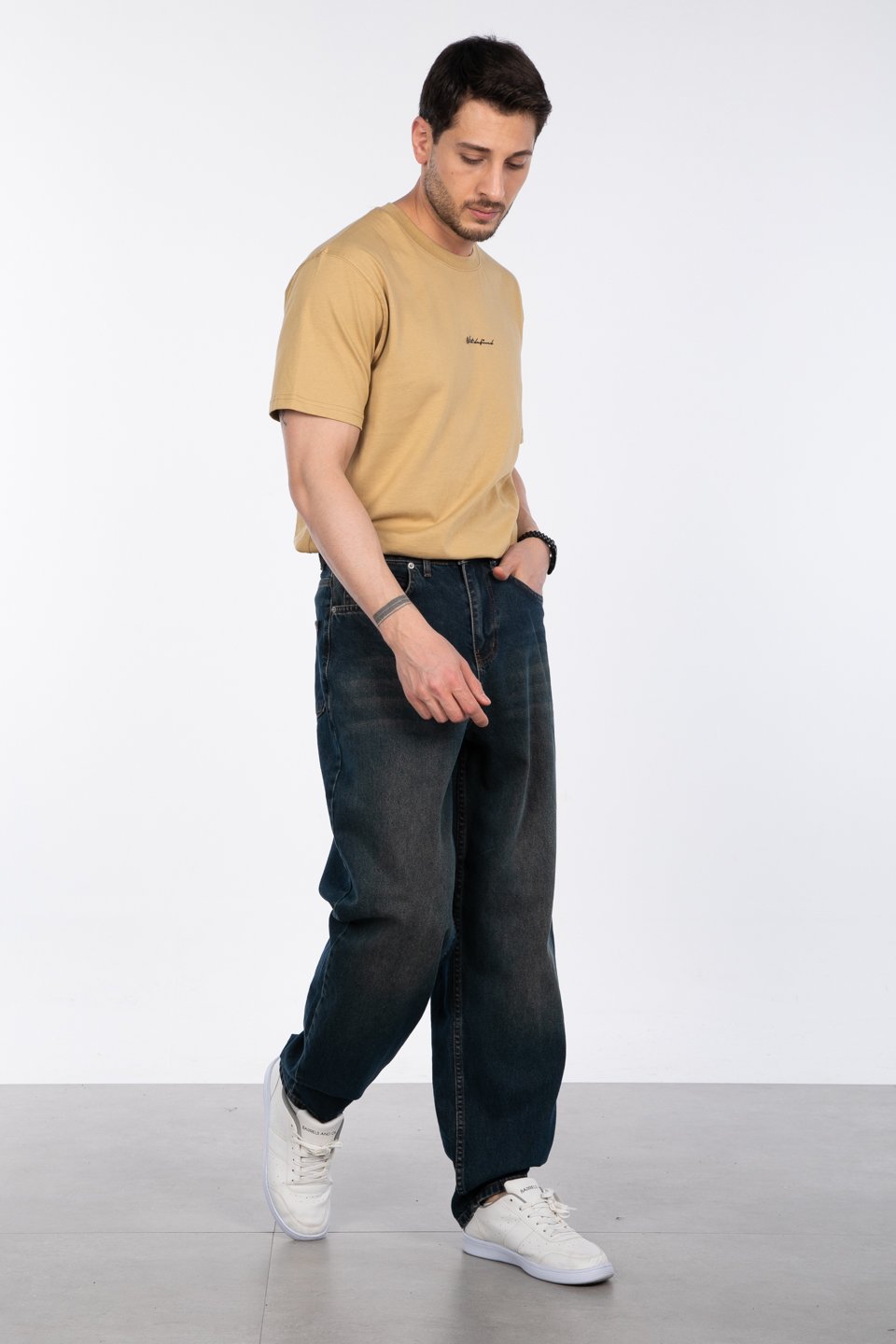 Süper baggy pantolon-DY-001 Yeşil Tint