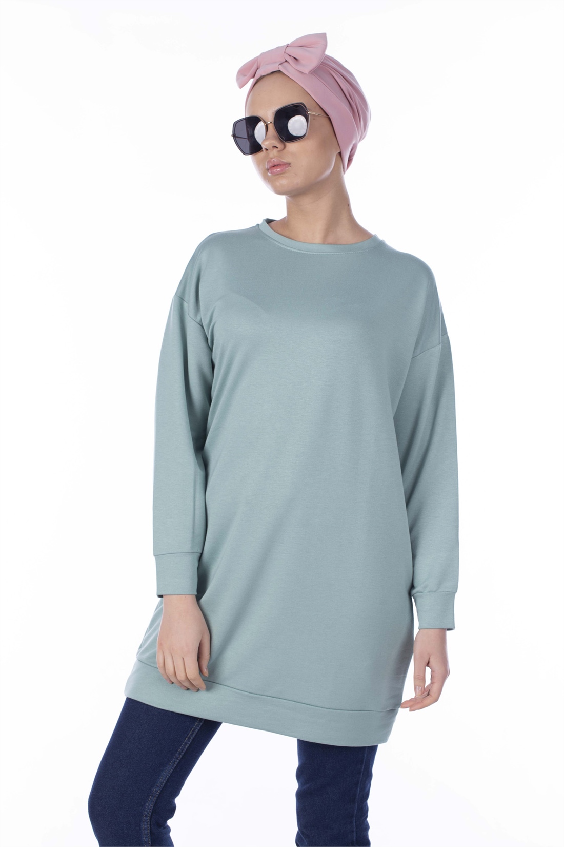 Tunik Sweatshirt-Mint Yeşil