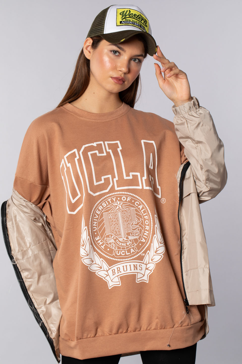 Ucla baskılı sweatshırt-502 Bisküvi