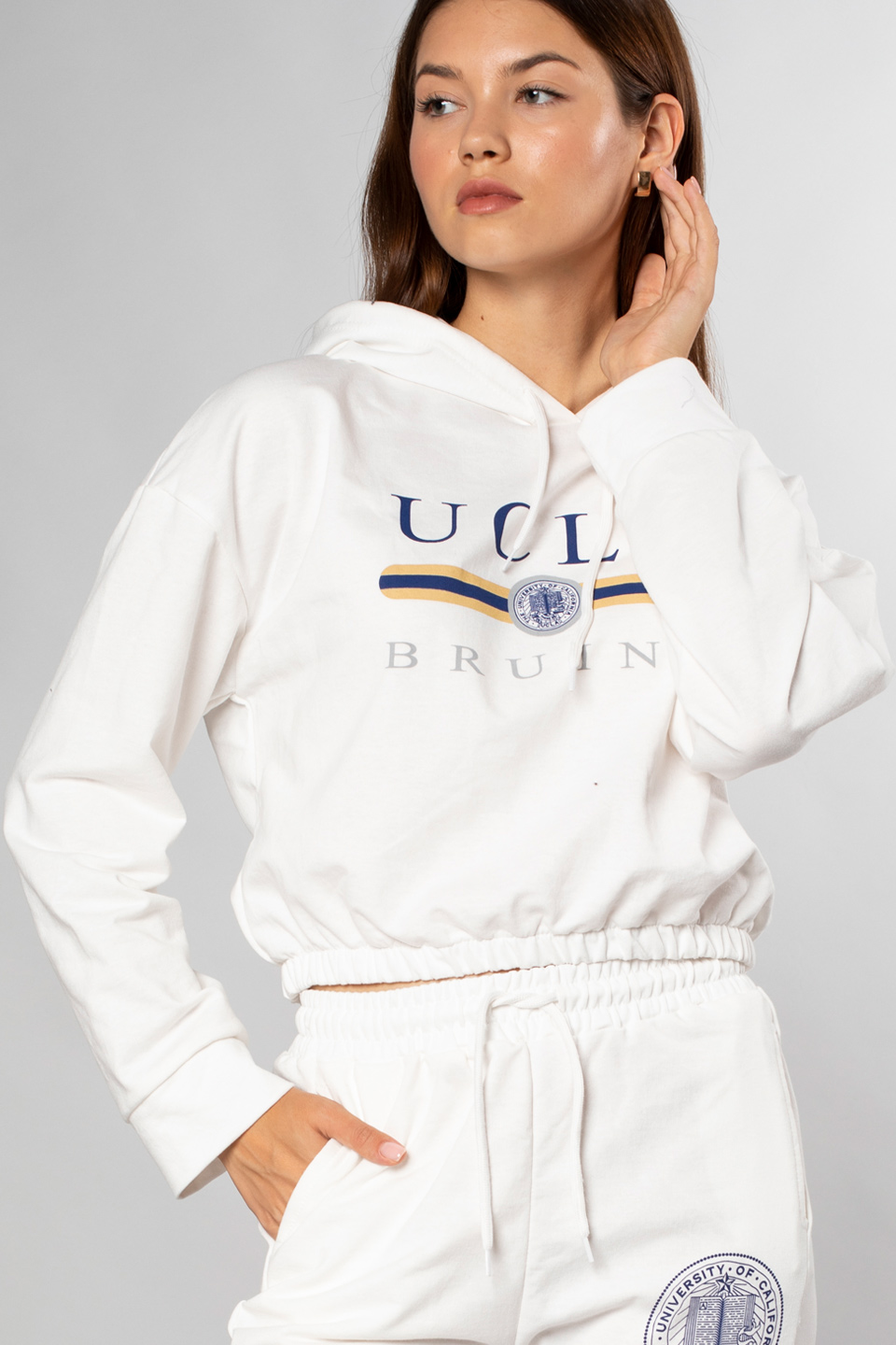 Ucla Bruins Yazı Baskılı Eşofman Takımı-Ekru