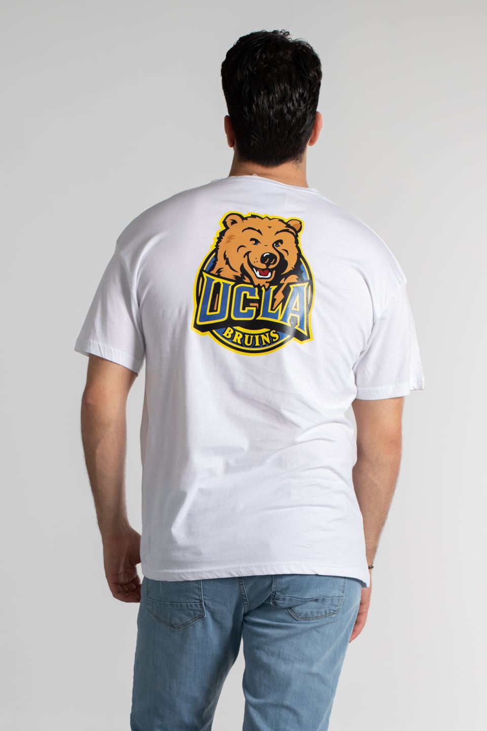 Ucla yazı baskılı t-shirt-4050 Beyaz