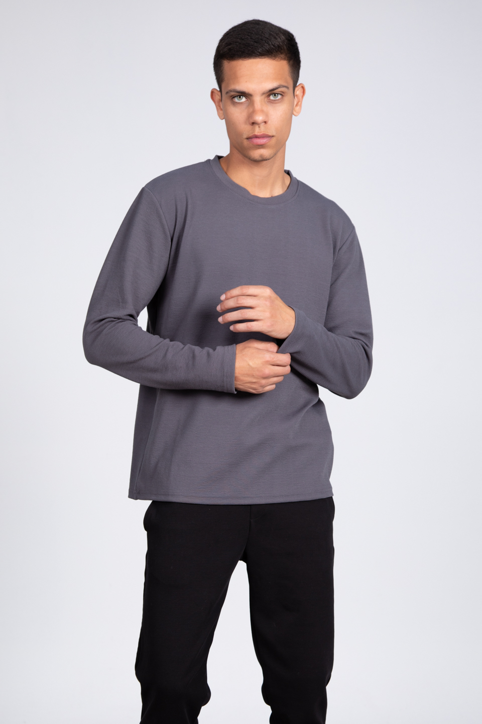 Uzun kol relax kalıp sweatshirt-8045 Antrasit
