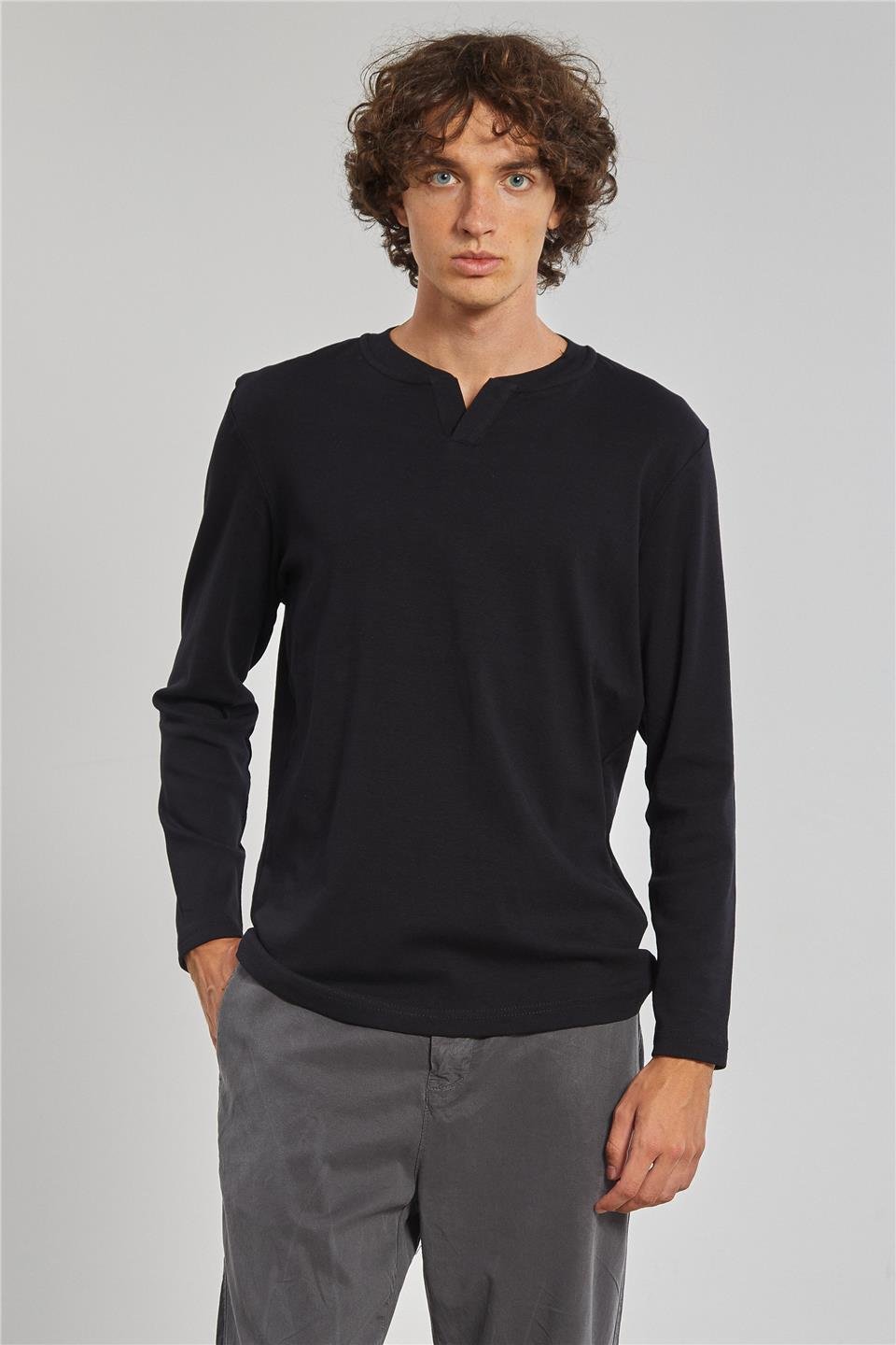 Uzun Kollu Erkek Sweat - Siyah