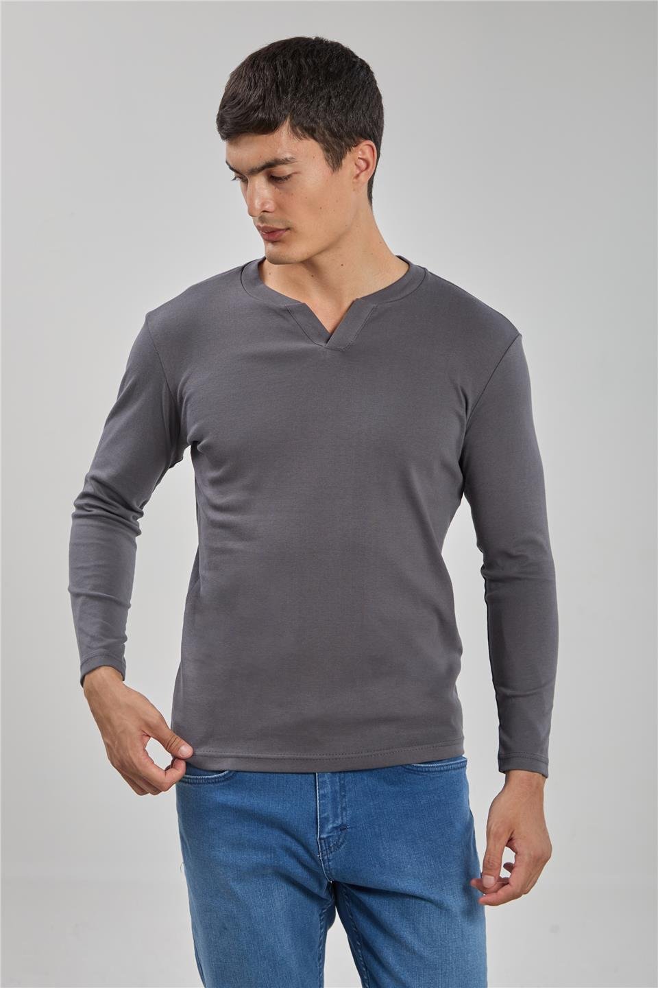 Uzun kollu sweat-5066 Antrasit