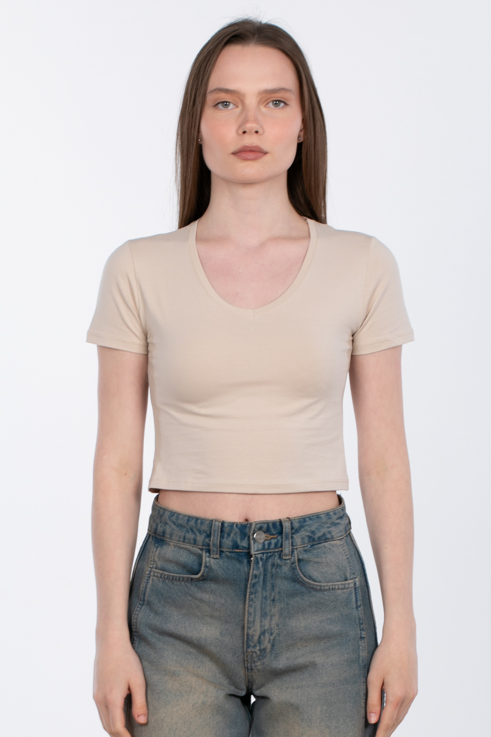 V yaka crop body-R531 Taş