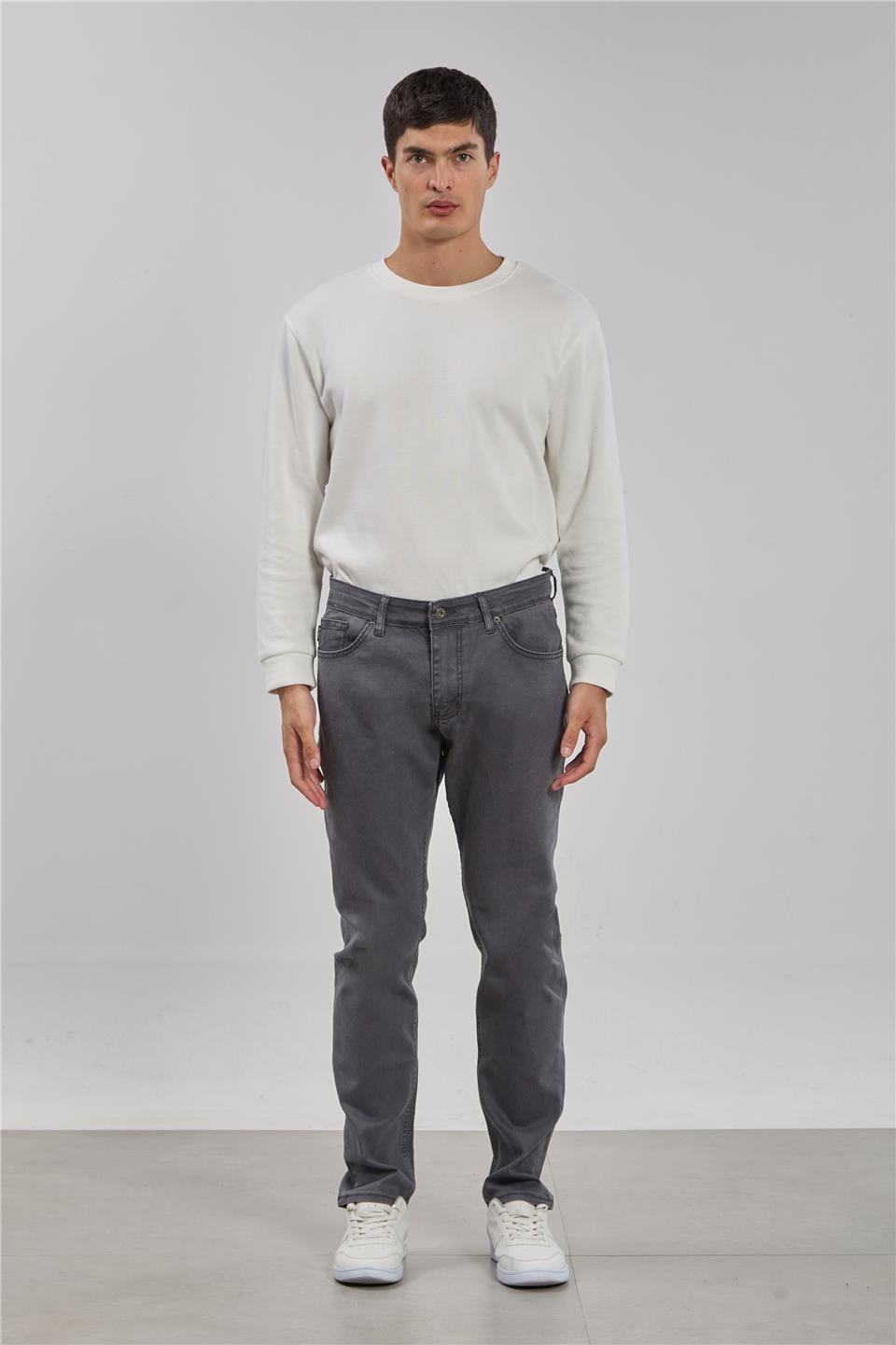 VIOLET-Regular fit pantolon-860 Füme