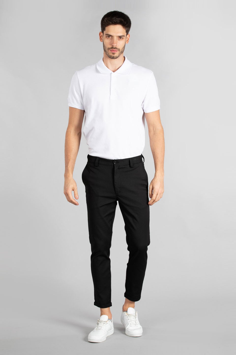 Yan cepli double paça pantolon-4006 Siyah