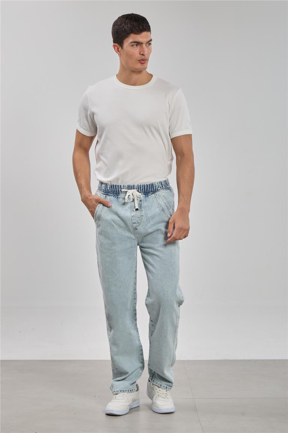 Yandan dikiş detaylı tokyo jean pantolon-1595 Mavi Kar Y.