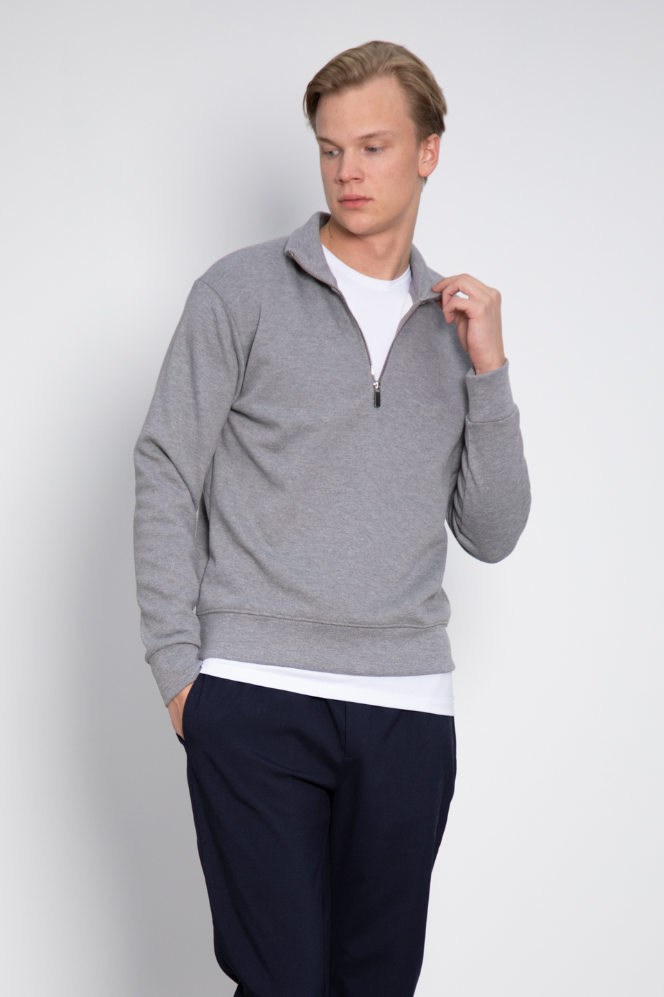 Yarım fermuarlı sweatshirt-9069 K.Grimelanj