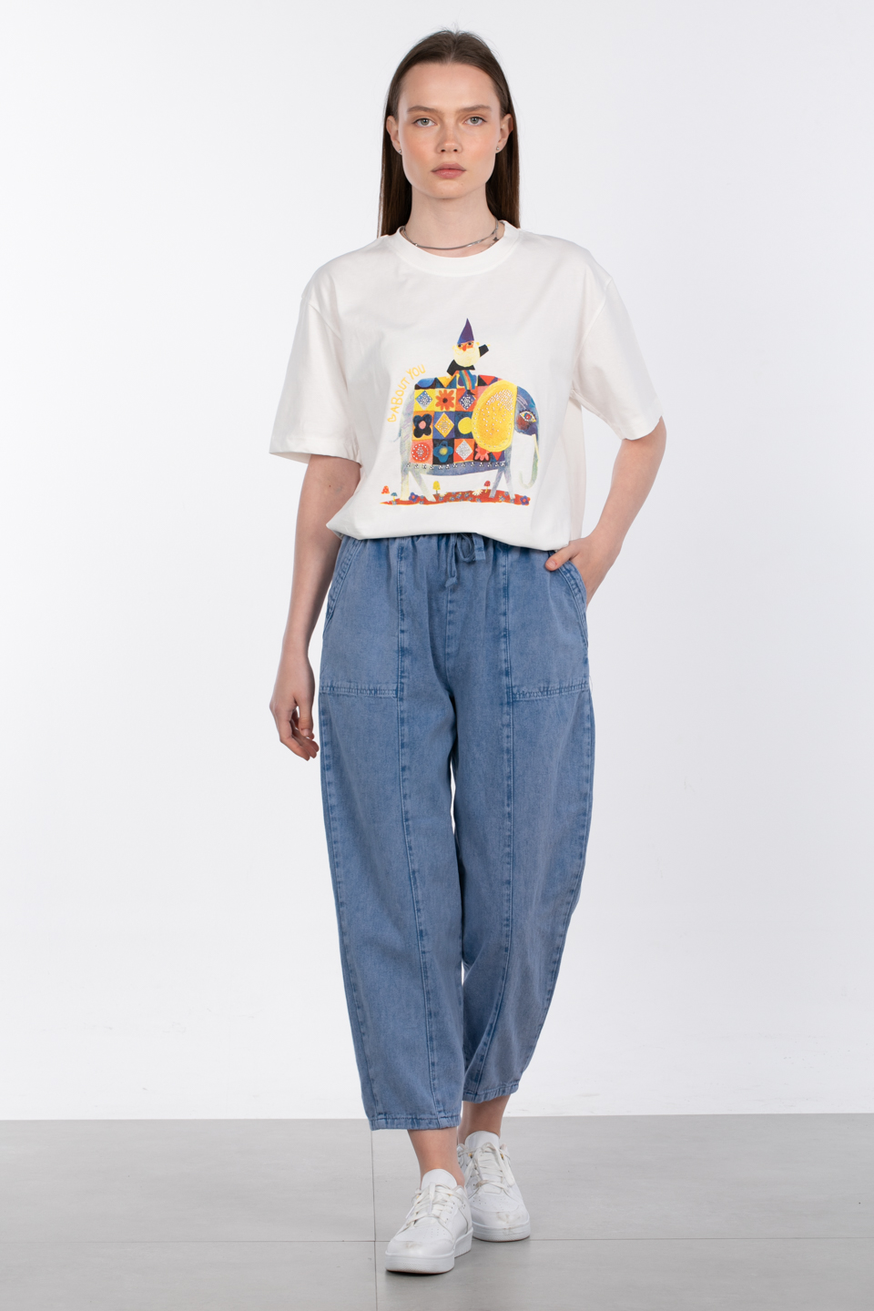 Yıkamalı havuç pantolon-3913 O.Mavi