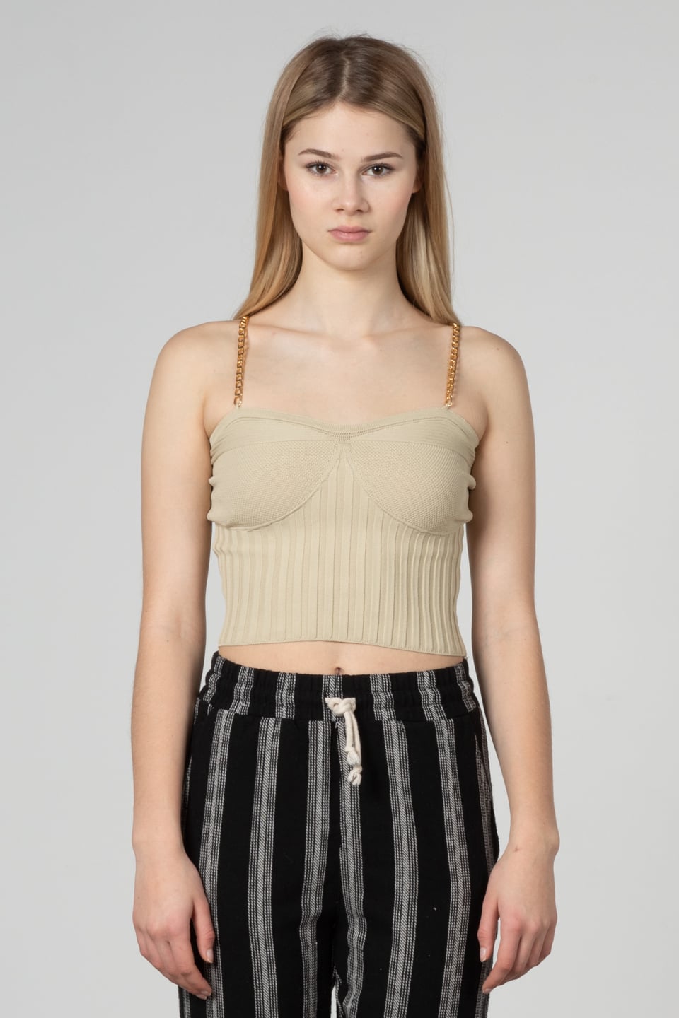 Zincir askılı crop body-8923 Taş