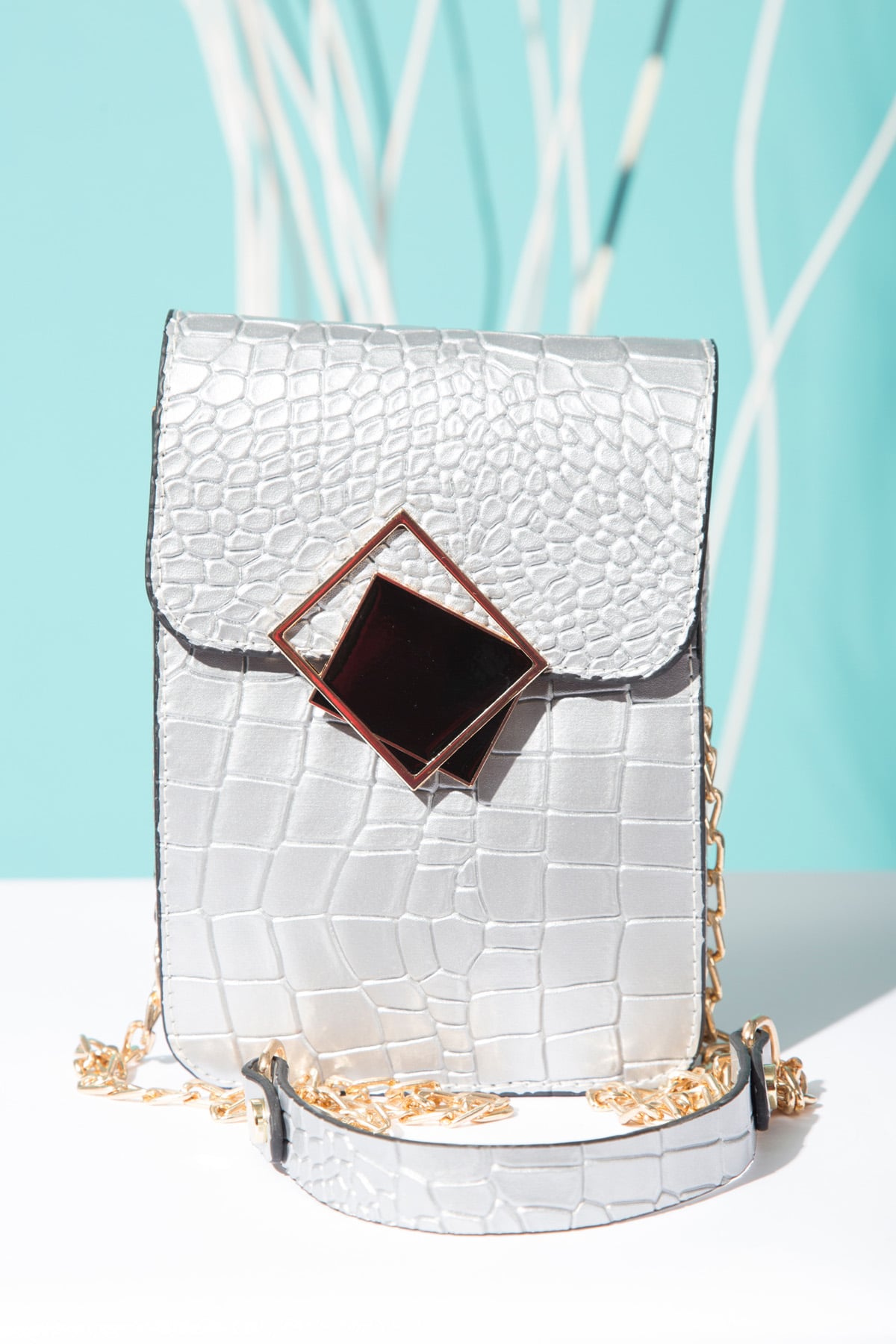 Zincirli çapraz çanta-433 Gümüş