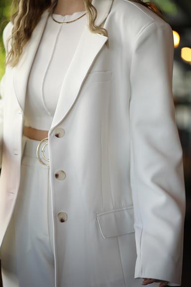 Gordil Blazer Ceket Beyaz