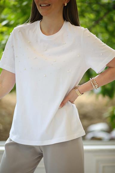 Usvai İncili T-shirt Beyaz