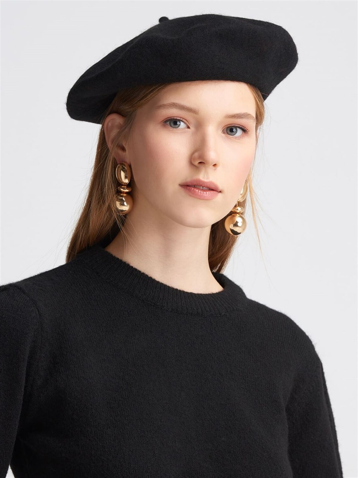 Womens Parisienne Beanie Black French Style Hat