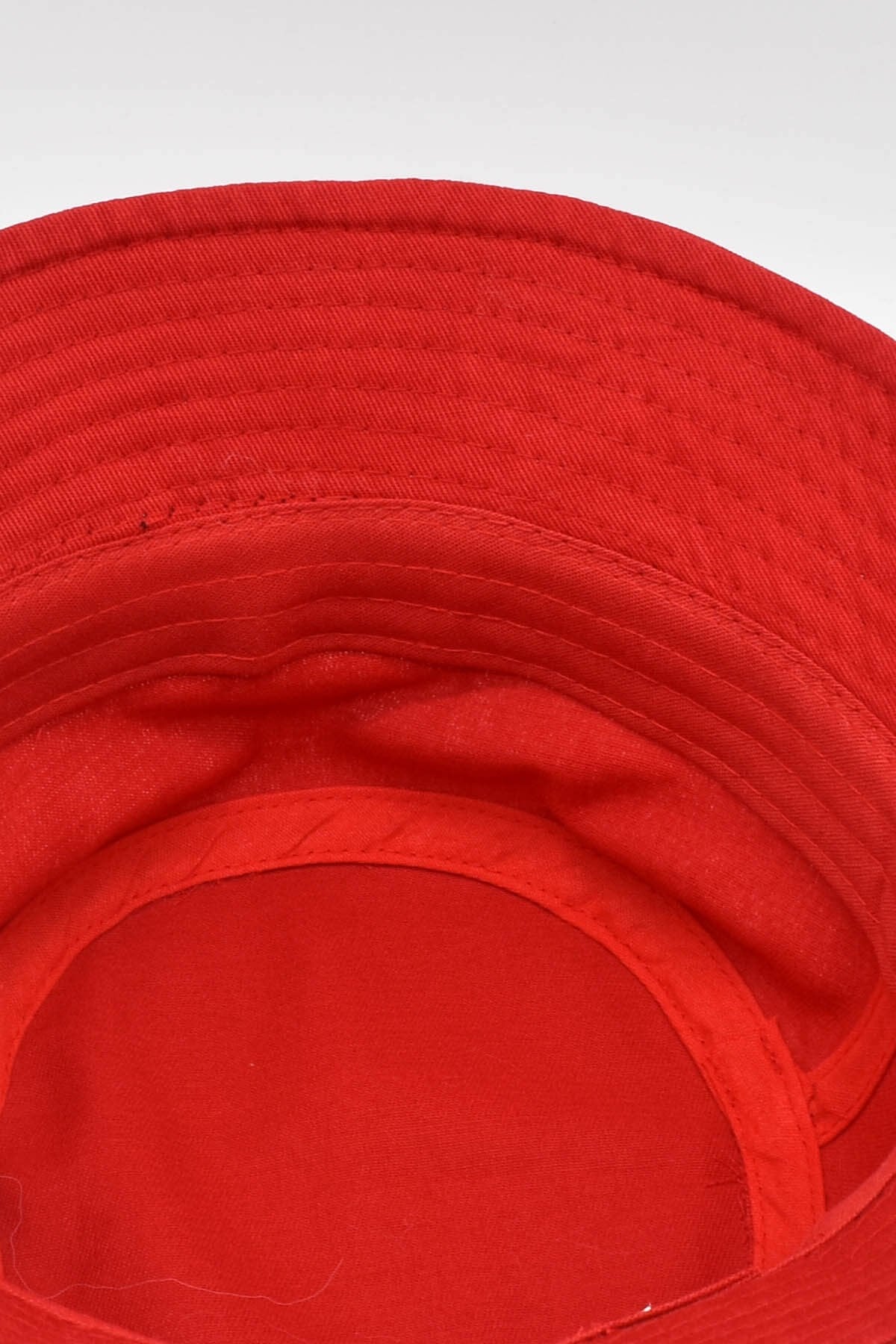 %100 Pamuk Kırmızı Kova Balıkçı Şapka Bucket Hat
