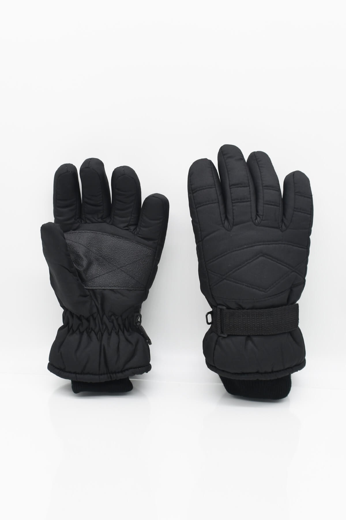 Mens Polar Lined Black Ski-Snow Gloves