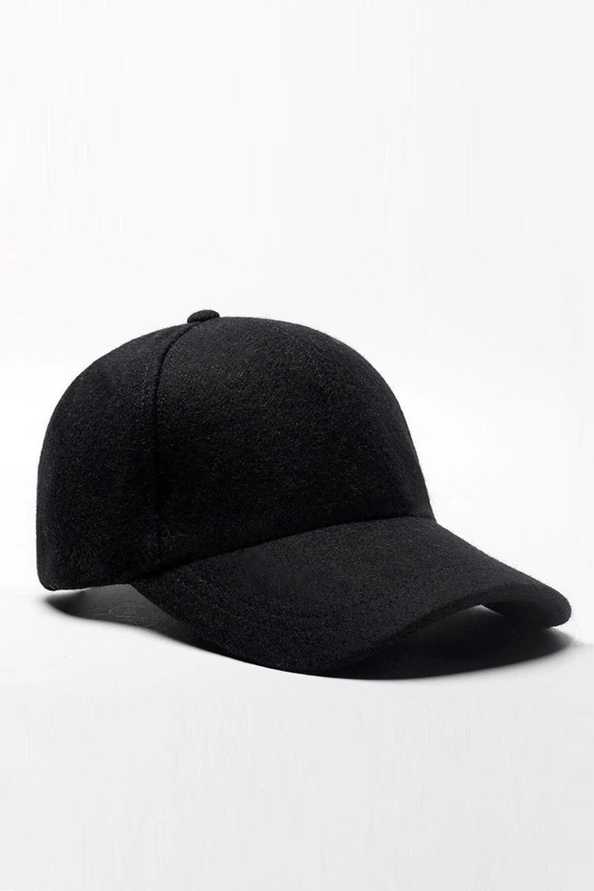 Mens Baseball Hat Winter Cap-Black