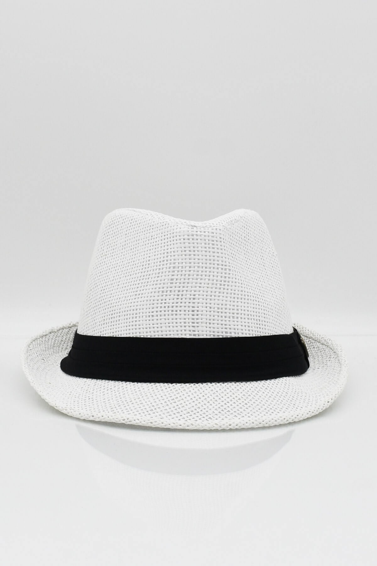 Mens Fedora Straw Hat Hat - White