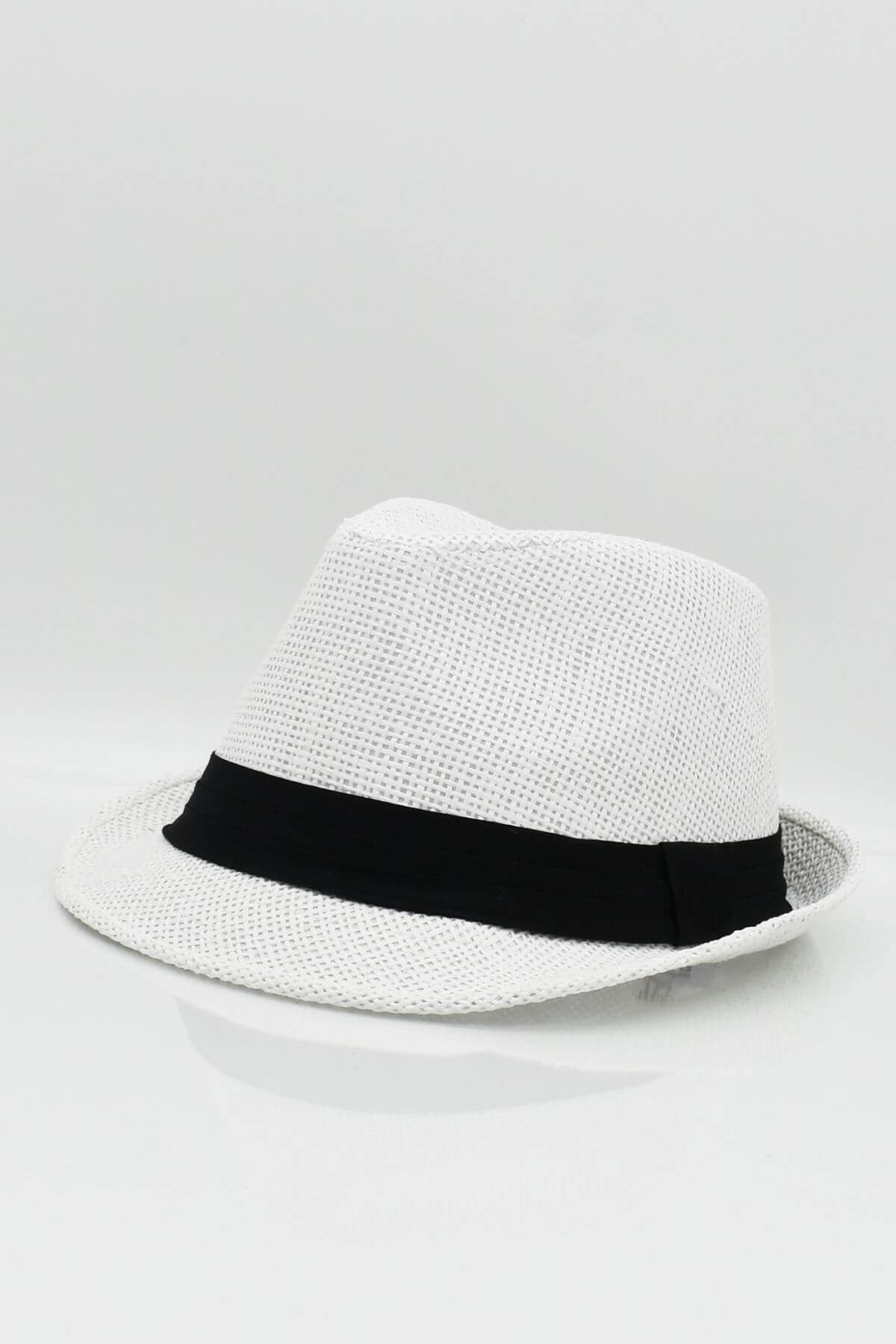 Mens Fedora Straw Hat Hat - White